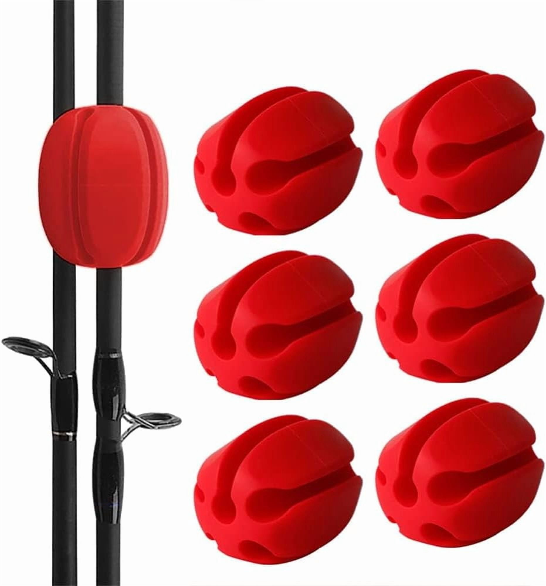6 Pcs Silicone Fishing Rod Holder Ball Straps , Elastic Rod Holders for ...