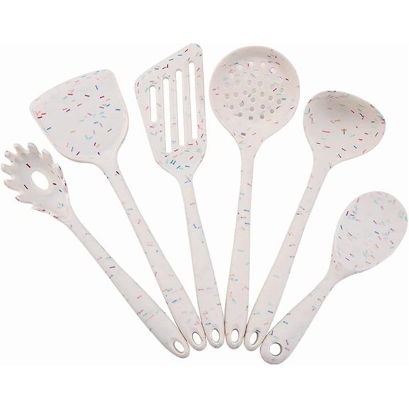 6 Pcs Silicone Kitchen Utensils Set, Silicone Cooking Utensils, Heat Resistant Kitchen Cooking Utensils Set,High Heat Resistant to 480°F, Hygienic One Piece Design, (White)