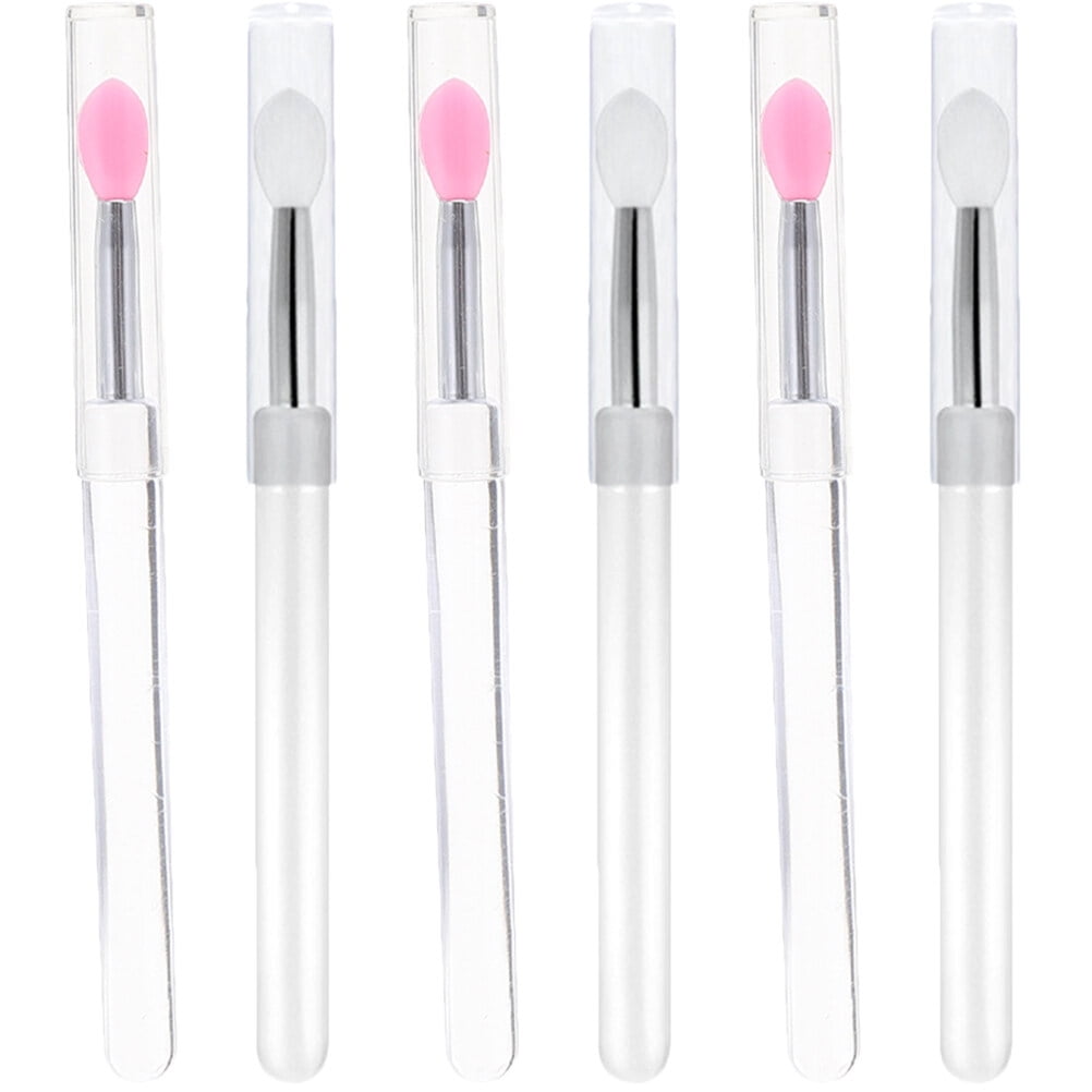 6 Pcs Silicone Lip Brush with Lid Mask Makeup Tools Acondicionador Portable