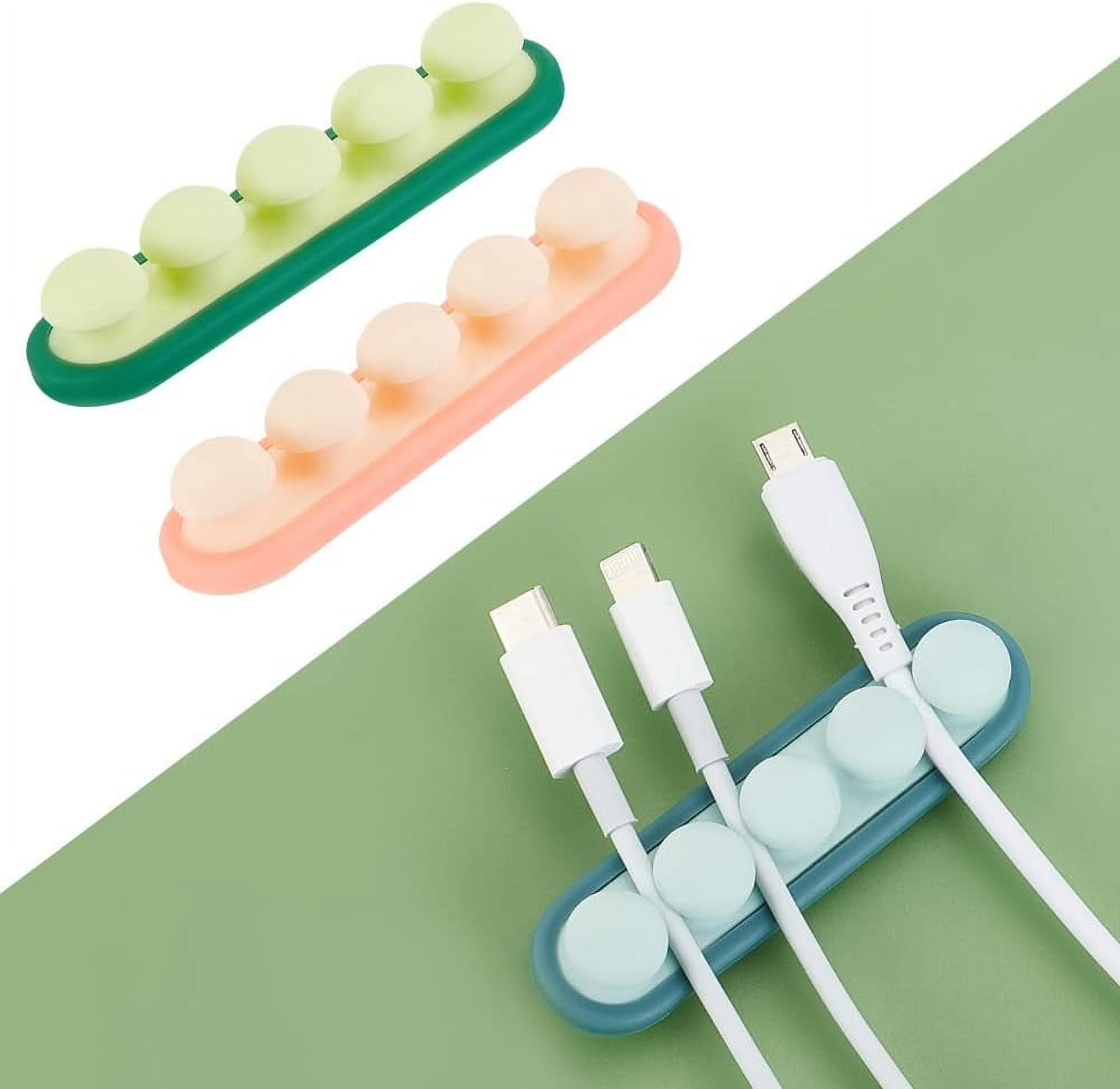6 Pcs Silicone Pea Cable Tidy Holder Clips Desk Cord Organizer Clips ...