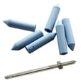 thumbnail image 1 of 6 Pcs Silicone Rubber Points Bullet Blue Fine Grit W/Mandrel Polishing Metals, 1 of 1