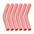 thumbnail image 1 of 6 Pcs Silicone Straw Elbows Tips Stainless Steel Reusable Straw Silicone J0C7, 1 of 8