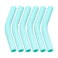 thumbnail image 1 of 6 Pcs Silicone Straw Elbows Tips Stainless Steel Reusable Straw Silicone R0U9, 1 of 8