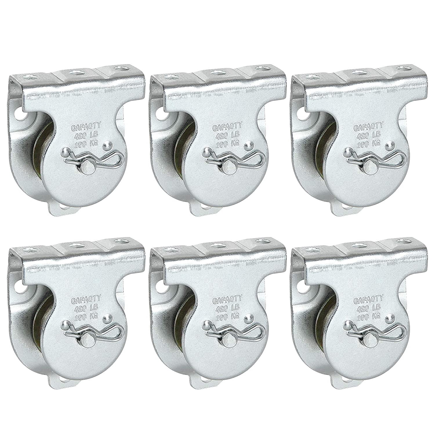 6 Pcs Silver Fixed Pulley, Zinc Plated 1-1/2 Inch Cable Pulleys, Silver ...