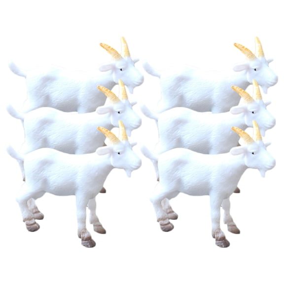 6 Pcs Simulated Pvc Farm Animal White Sheep Model Ornaments Miniature Scene Pastoral DIY 6pcs (simulated Goat) Desktop Goats Bling Bedroom Decor Animals Cake Topper Decorative Decors Small