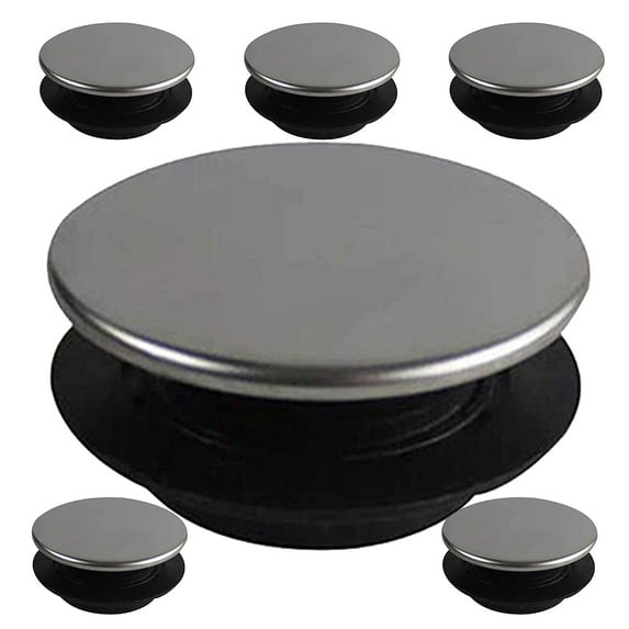 6 Pcs Sink Caps for Top Holes Faucet Cover Washing Basin Washbasin Silver