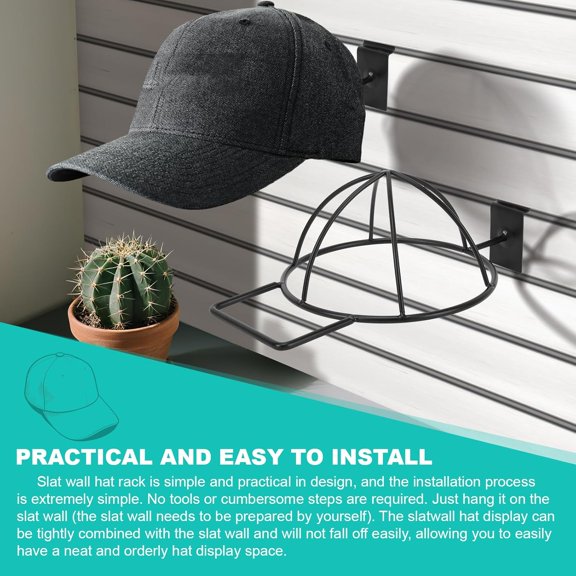 6 Pcs Slat Wall Hat Display Rack, Slat Wall Hat Racks for Vendors, Slatwall Hat Display for Baseball Hats Beanies Wigs Organization, Home, Retail Store$$Home Decor, Kitchen, & Other