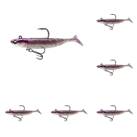 6 Pcs Slow Sinking Jerk Bait 3.74 Inch for Game Fish, Suspending Hard Bait with Treble Hooks 3D Eyes, Crankbait Alternative for Bass Walleye Pike, Freshwater Saltwater, Fishing