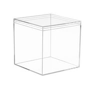 6 Pcs Small Clear Plastic Storage Boxes,120ML Square Transparent Box,Hard Plastic box,Square Candy Box with Lid,Mini Storage Container for Candy,Pill,Jewelry,Multipurpose Clear