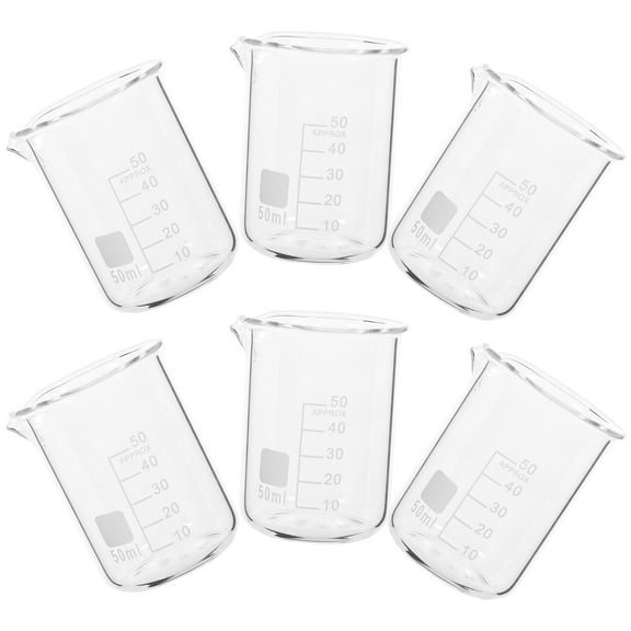 Set of 6 Small 10ml Glass Beakers for Laboratory Use, Chemistry Experimental Equipment, Measuring Cups for Precise Liquid Measurement