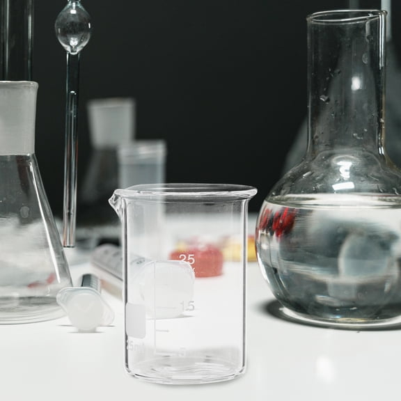 6 Pieces 10ml Small Glass Beakers for Chemistry Lab Experimental Use, Measuring Cups, Laboratory Equipment Tools Set