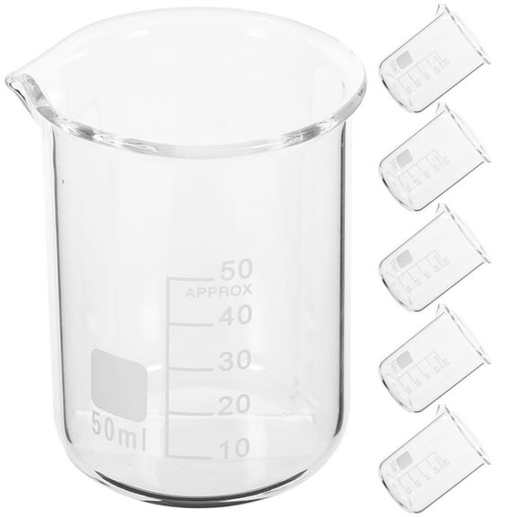 6 Pcs Small Glass Beaker 10ml Experimental Equipment Chemistry Laboratory Measure Cup Shot Measuring Tool