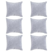ROMANSA 6 Pcs Small Jewelry Display Pillow Bracelet Bangle Chain Pillow Holder Watch Organizer (Grey Velvet)