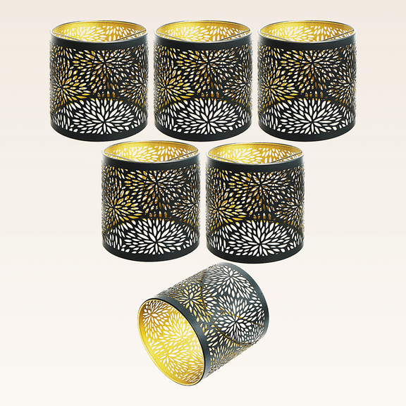 SWAIFDEE 6 Pcs Small Chandelier Lamp Shades Mini Barrel Lamp Shade  for Table Floor Lamp Pendant Light Fixtures, 5.1" H x 5.1" D, 1.53" Fitter (Clip on Bulb)