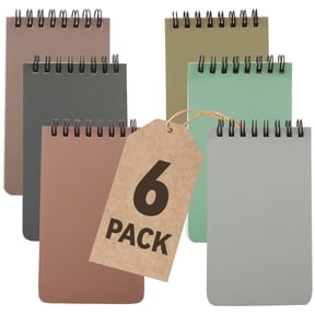6 Pcs Small Lined Pocket Notebooks 3" x 5", Boho Mini Little Spiral Note book, Nursing Notepad, for Home Work, Office, Nurse, Travel Supplies (60 Sheets/Book)