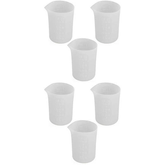 6 Pcs Small Measuring Cup Liquid Containers Scale Cups White
