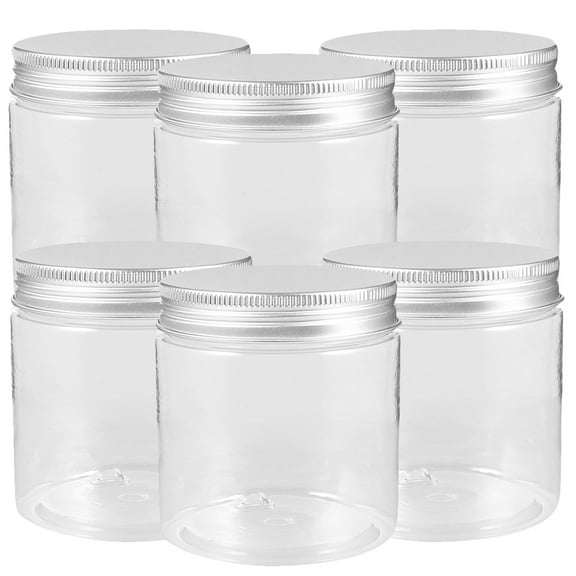 ifundom 6-Pack Wide Mouth Glass Jars with Lids for Cosmetics Storage, Clear Containers for Home, Bathroom, and Family Use