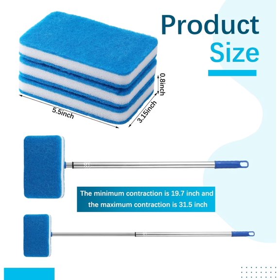 6 Pcs Small Pool Scrub Hand Held Brush 5.5 x 3.15in Surface Scrubbing Scouring Sponge Pad Swimming Pool Cleaning Brush Scrub Sponges for Tile Grout Walls Spas Kitchen Bathroom Tub$$Garden & Patio