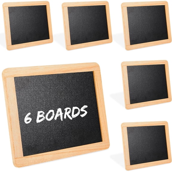 6 Pcs Small Slate Chalkboard Mini Chalk Board Small Chalkboard with Frames Mini Chalkboard Signs School Supplies for Classroom Party Home Office Wedding Birthday Decoration, 5 x 4 Inch