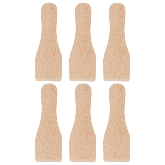 WHAMVOX Wood Scraper Wood Color 6Pcs 5.50X1.77X0.16in
