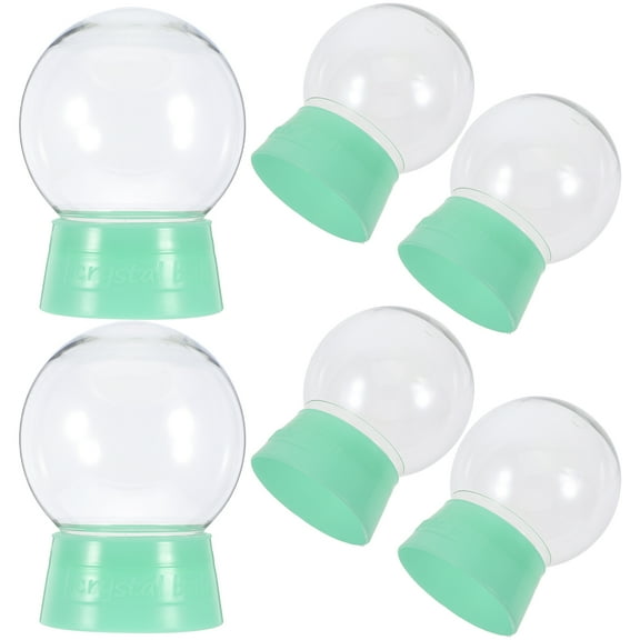 Homoyoyo 6Pcs DIY Snow Globe Kit Clear Plastic Sphere for Crafting Decoration and