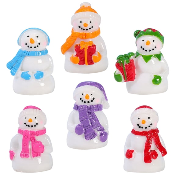 6 Pcs Christmas Landscape Snowman Decor Tree Cake Cakes