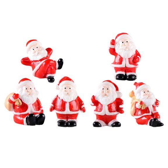 Worgeous Set of 6 Christmas Snowman Figurines Resin Holiday Decorations for Desk, Shelf, Mini Ornaments