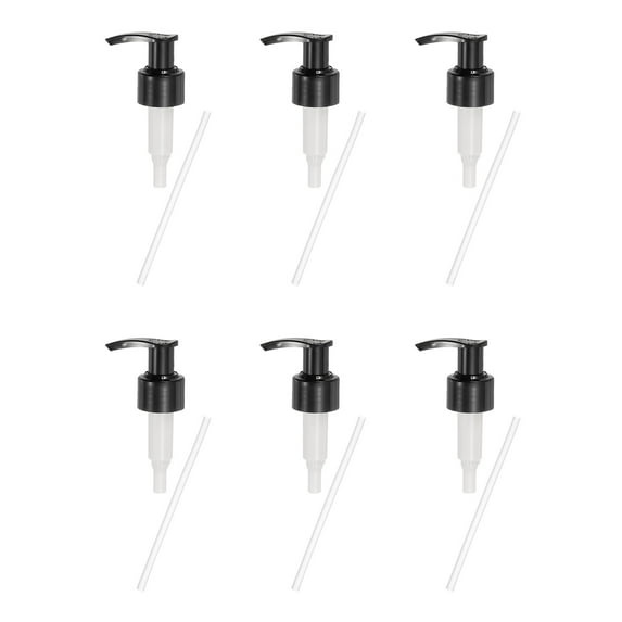 6 Pcs Soap Dispenser Pump Heads Soap Dispensers Top Pumps Replacement Switch Pumphead for Standard 24/422 Neck Size Lotion Shampoo Bottle, Black