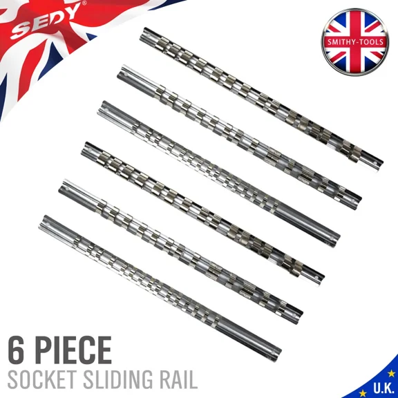 6 Pcs Socket Rail Storage Holder Organizer Tray Set 1/2 3/8 1/4 Square New