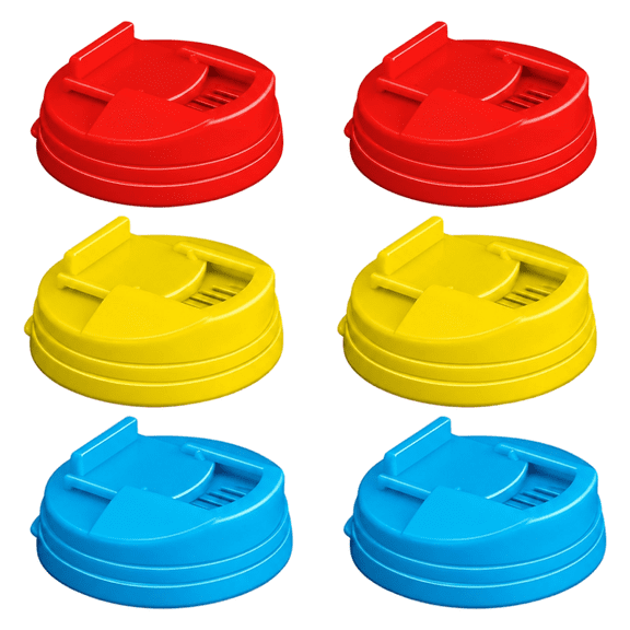 6 Pcs Soda Can Covers, Can Lid Covers with Flip-top Spout, Plastic Can Protector and Spill Stopper for Fizzy Drinks, Pop, Beer, Leak-proof Sealing Caps for Outdoor Party Picnic