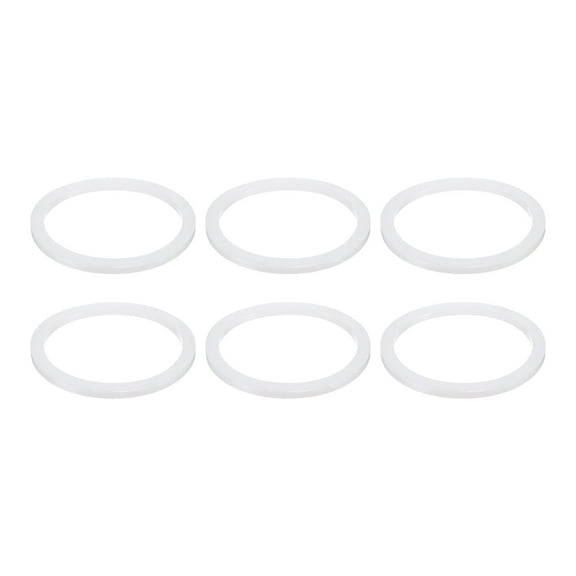 6 Pcs Solid Silicone Flat Washer DN100 4 13/16" OD x 4" ID x 1/4" Thickness Large Washers, White