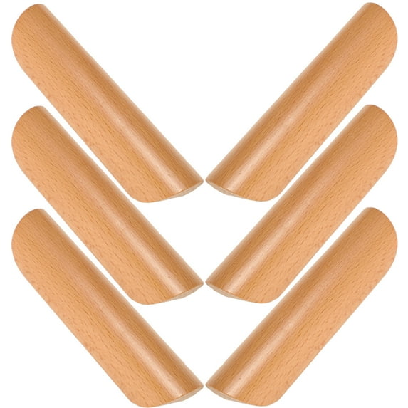 6 Pcs Solid Wood Handle Cupboard Handles Cabinet Door Drawer Flat Pulls for Dresser Drawers