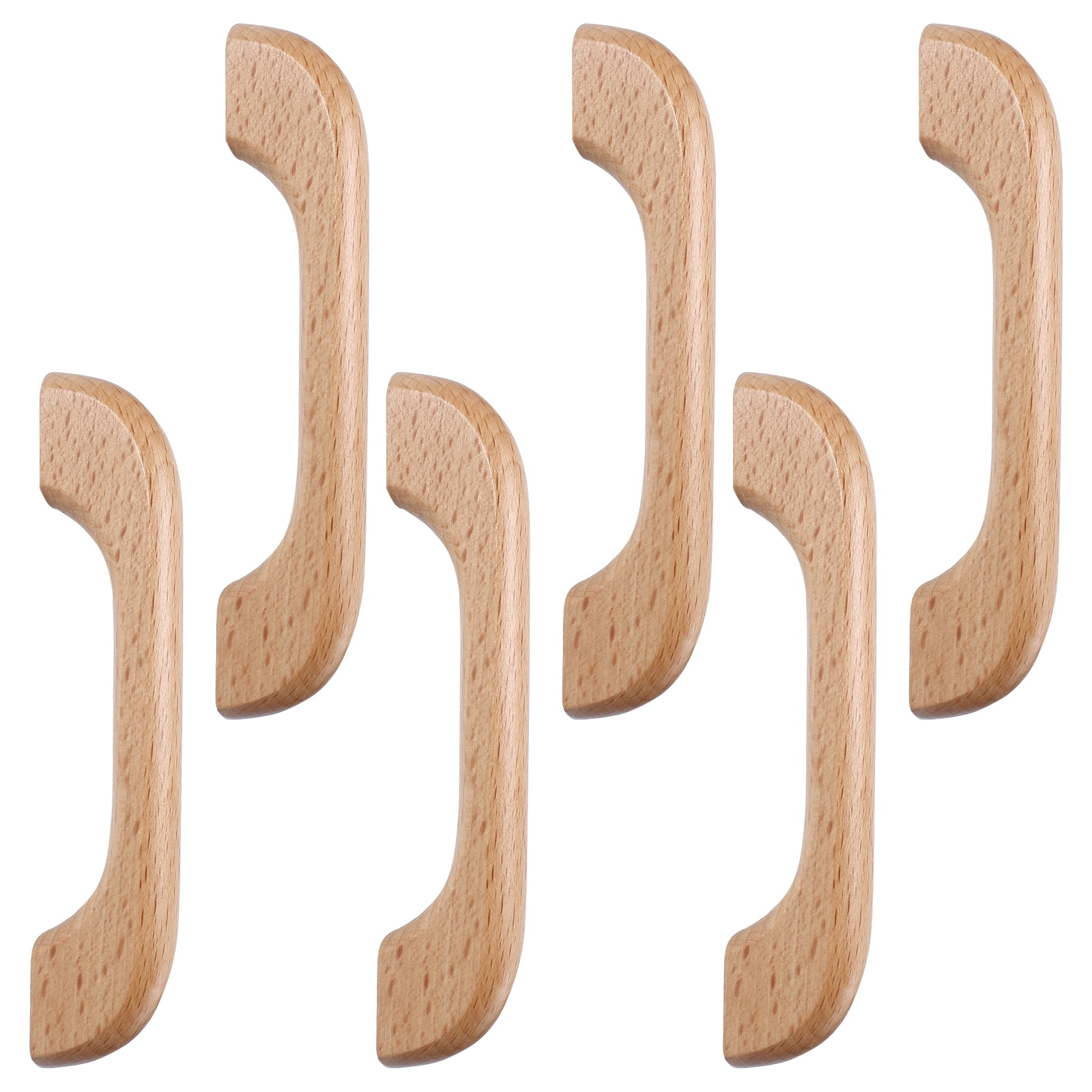 6 Pcs Solid Wood Handle Drawer Pulls Practical Vintage Decor Dresser ...