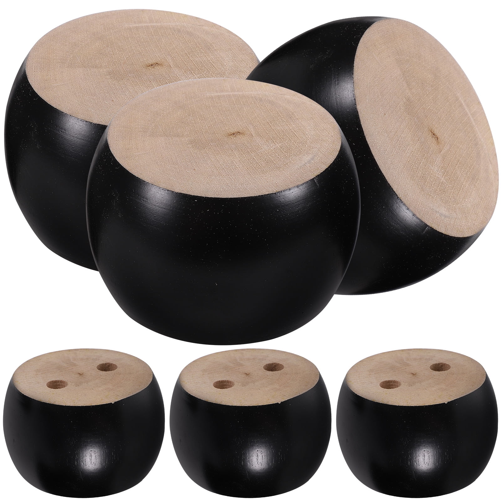 6 Pcs Solid Wood Sofa Legs Desk Buns Furniture Foot Table Feet Floor