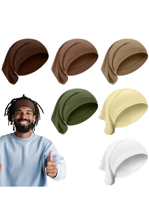 6 Pcs Spandex Dreadlock Cap Dreadlock Tube Bands Unisex Men Women Elastic Hair Dreads Head Wraps Headbands for Dreads Accessories, 6 Colors