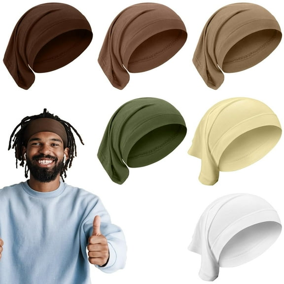 6 Pcs Spandex Dreadlock Cap Dreadlock Tube Bands Unisex Men Women Elastic Hair Dreads Head Wraps Headbands for Dreads Accessories, 6 Colors