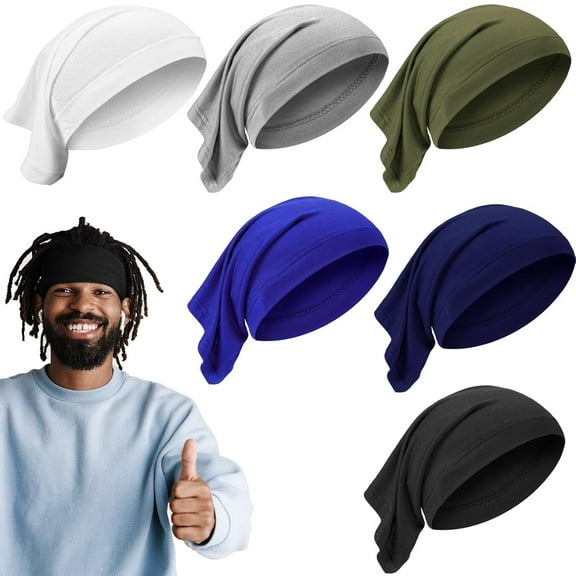 6 Pcs Spandex Dreadlock Cap Dreadlock Tube Bands Unisex Men Women Elastic Hair Dreads Head Wraps Headbands for Dreads Accessories, 6 Colors