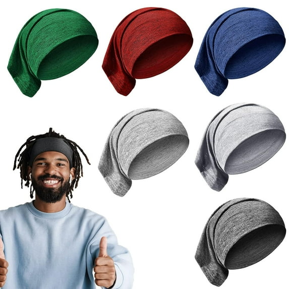 6 Pcs Spandex Dreadlock Cap Dreadlock Tube Bands Unisex Men Women Elastic Hair Dreads Head Wraps Headbands for Dreads Accessories, 6 Colors