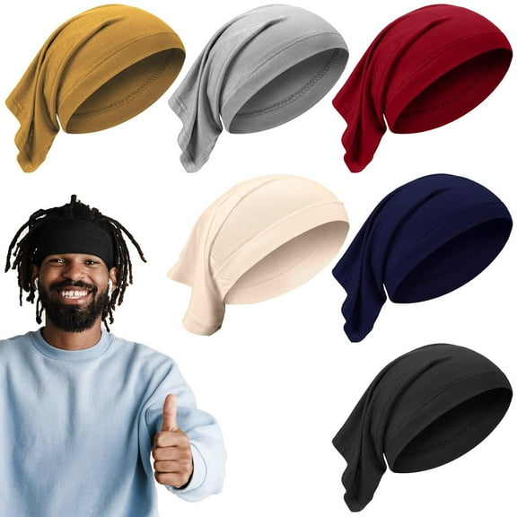 6 Pcs Spandex Dreadlock Cap Dreadlock Tube Bands Unisex Men Women Elastic Hair Dreads Head Wraps Headbands for Dreads Accessories, 6 Colors