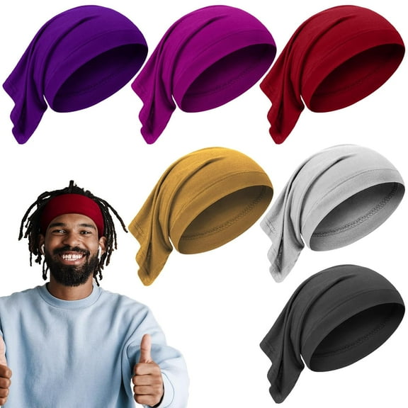 6 Pcs Spandex Dreadlock Cap Dreadlock Tube Bands Unisex Men Women Elastic Hair Dreads Head Wraps Headbands for Dreads Accessories, 6 Colors