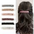 thumbnail image 1 of 6 Pcs Sparkling Crystal Hair Clips Rhinestone Hair Clips,Hair Clips for Women,Rectangle French Automatic Hair Barrettes for Women Thin and Thick Hair, 1 of 7