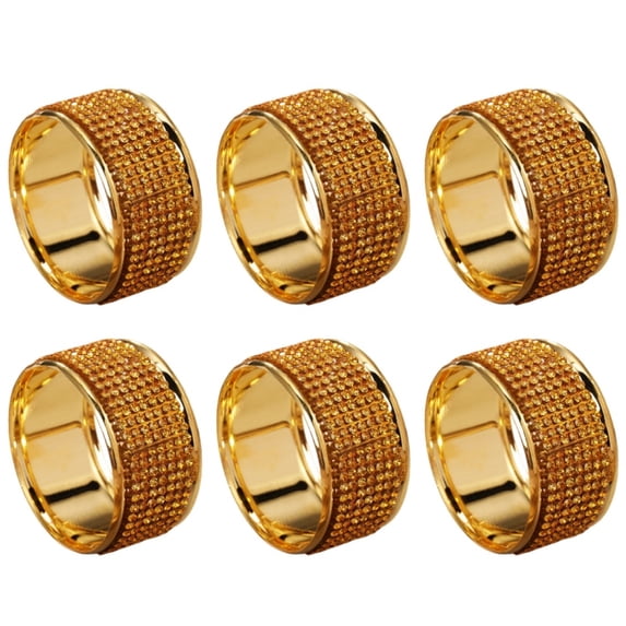 6 Pcs Sparkling Napkin Rings Napkin Holder For Dining Anniversary Wedding Party