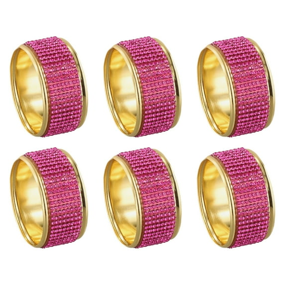 6 Pcs Sparkling Napkin Rings Napkin Holder For Dining Anniversary Wedding Party