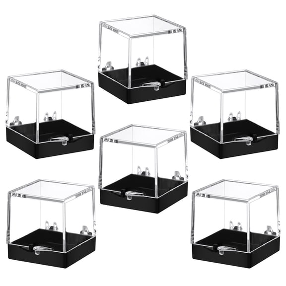 ifundom Clear Display Case for Mineral Collectibles, Strong Plastic, 6 Pieces Storage Boxes