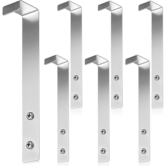 6 Pcs Speed Rail Hanger Straps with Screws and Nut Stainless Steel Installation Without Drilling Bottle Holder for The Bar Counter Sink Shelf