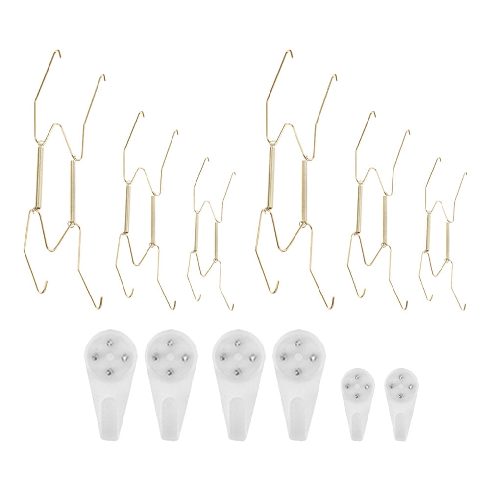 6-Pack Spring Hanging Plate Rack in Metal Golden Copper Alloy, Kitchen ...