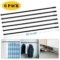 thumbnail image 1 of BEAMNOVA 6Pcs Tension Curtain Rod for Windows Cabinet Wardrobe Closet 28"-48" Adjustable, 1/2" Diameter, Black, 1 of 8