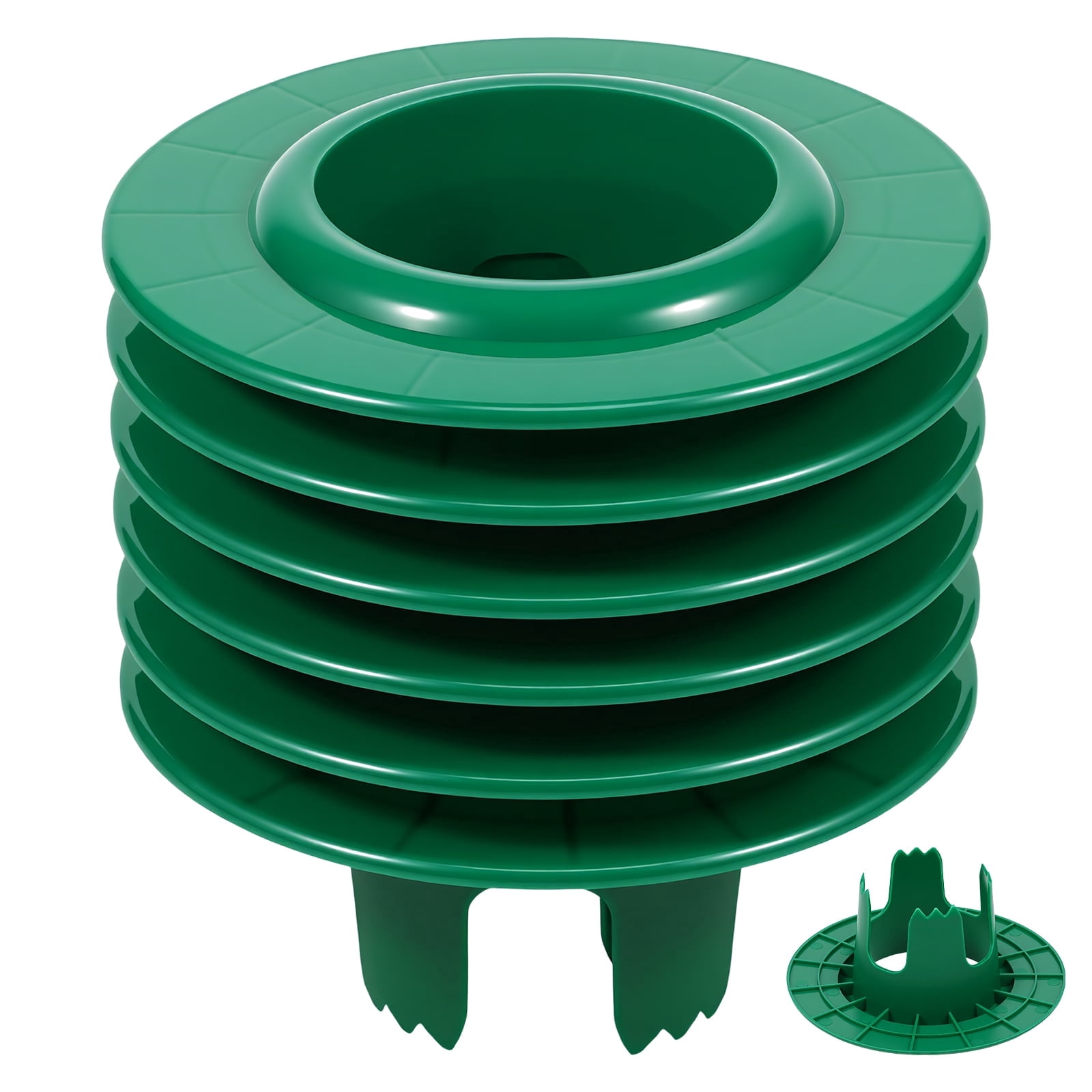 6 Pcs Sprinkler Head Protector Plastic Sprinkler Donut Guard for Lawn 6.69 in Circle Shaped Donut with 3.5 in Inner Diameter Green Outdoor Lawn Spray Guard