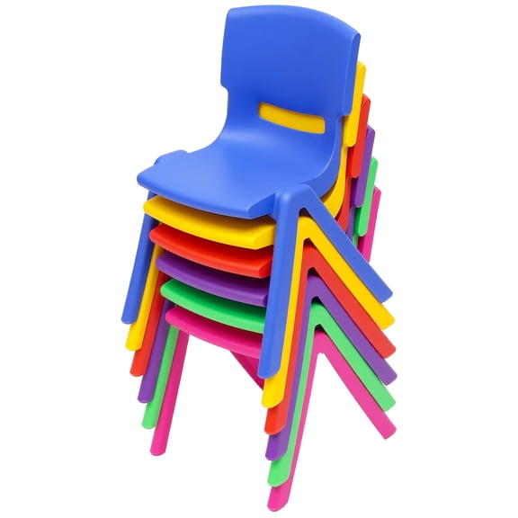 6 Pcs Stackable School Classroom Chairs Chairs Plastic Stack Chairs Seating Height for Indoor Outdoor Home