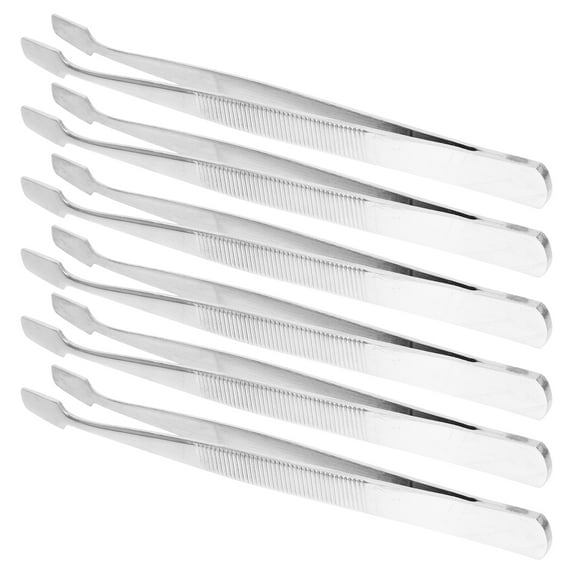 6pcs Stainless Steel Flat Wide Tip Precision Tweezers for Stamps and Tongs